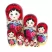 Red Wooden Matryoshka Doll (10 pcs), Hand-painted, 10.5 inches, 1.6 pounds