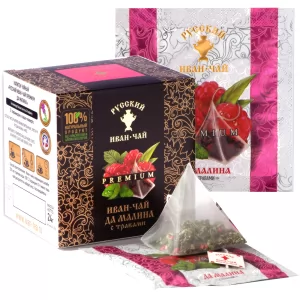 Премиальный Иван-чай да малина с мятой, 12 пирамидок по 2 гр