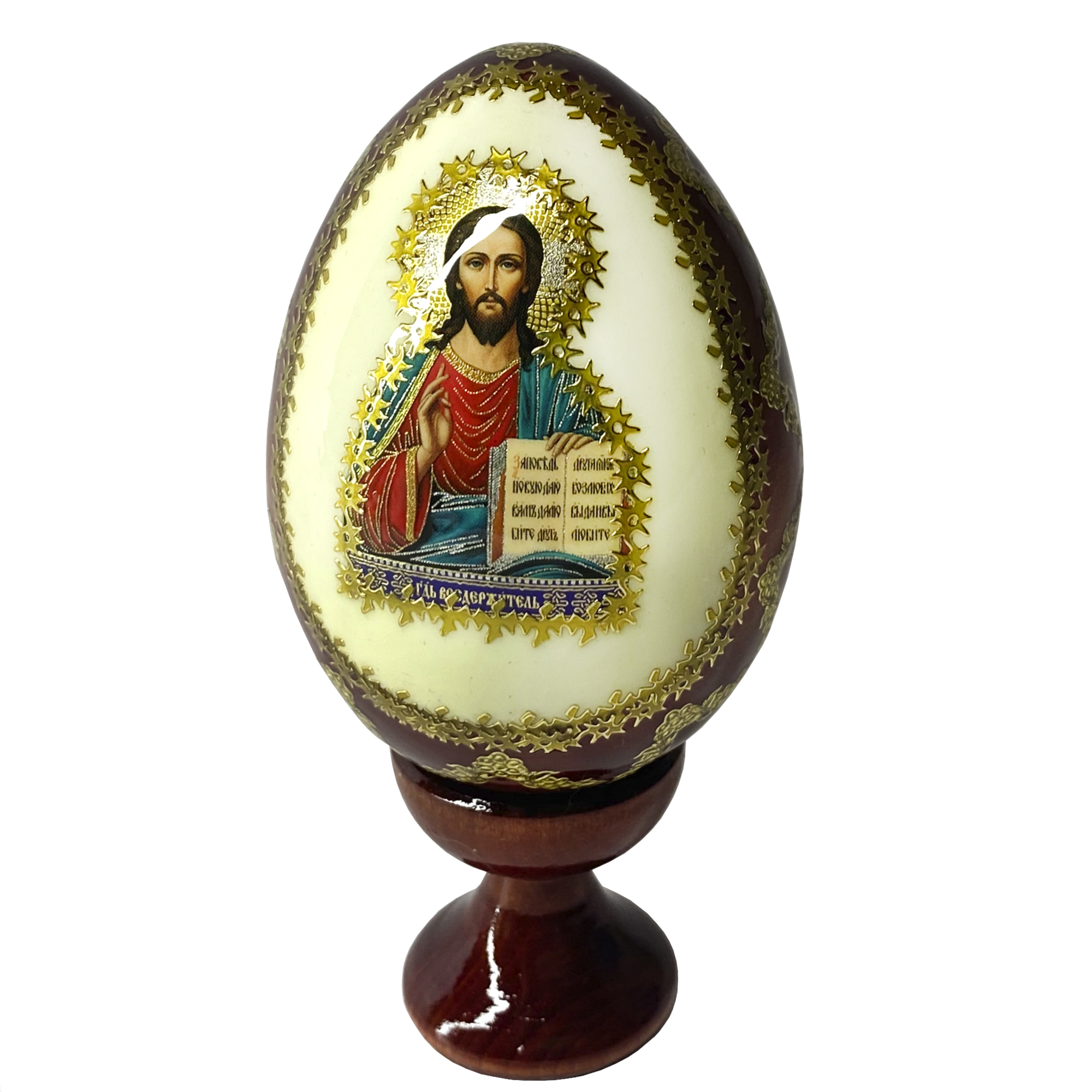 Яйцо Деревянное Икона Иисус Христос Вседержитель #5