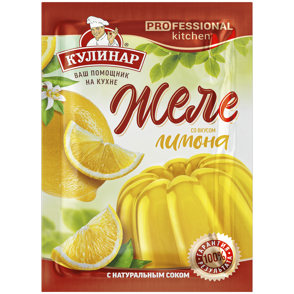 Лимонное Желе с Натуральным Соком, Кулинар, 40 г