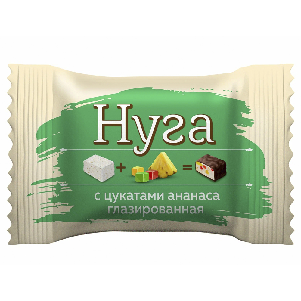  Глазированная Нуга с Цукатами Ананаса, Мишкино, 226 г