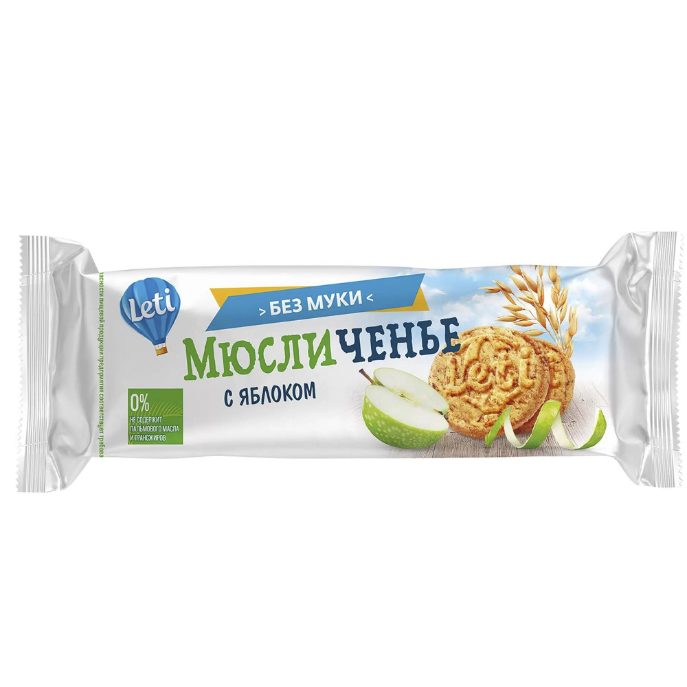 Печенье Мюсли c Яблоком Без Муки, Leti, 110г