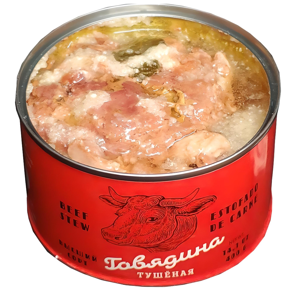 Canned Beef Stew Tushonka, 14.1 oz / 400 g