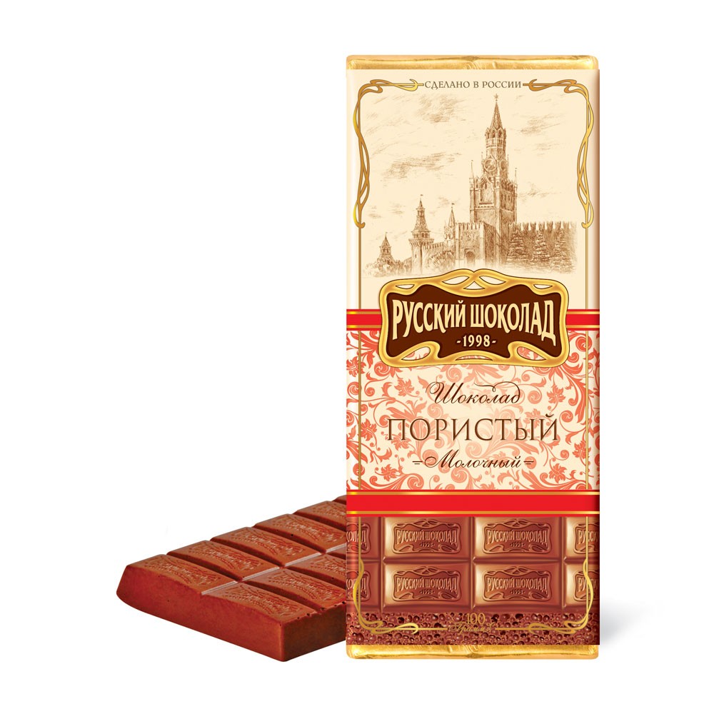 Русский шоколад молочный пористый, 100 г