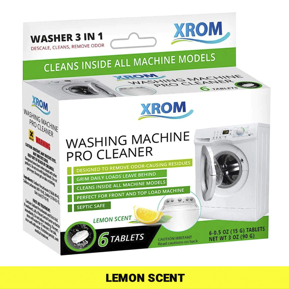 Средство для Чистки Стиральных Машин PRO Cleaner 6 таблеток с Ароматом Лимона, XROM, 90г