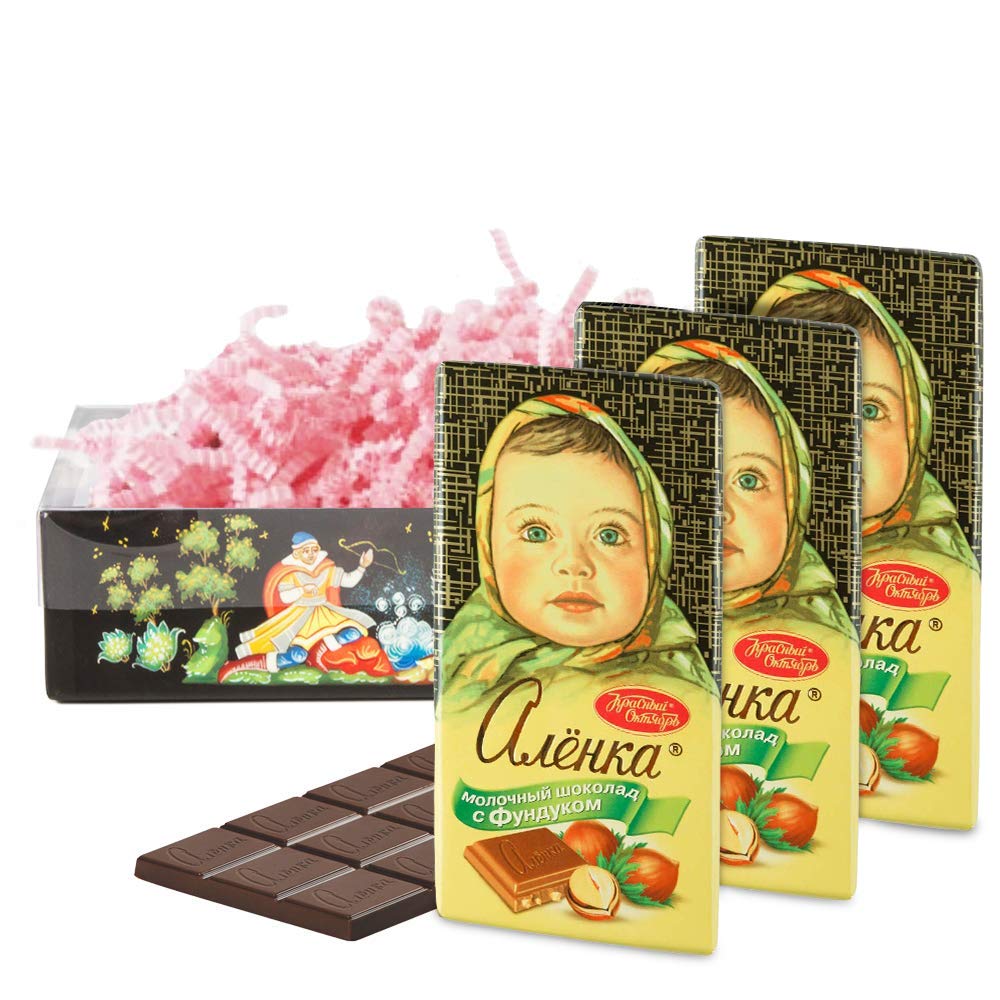 Набор Шоколад Аленка с Фундуком в праздничной коробке, 100г х 3