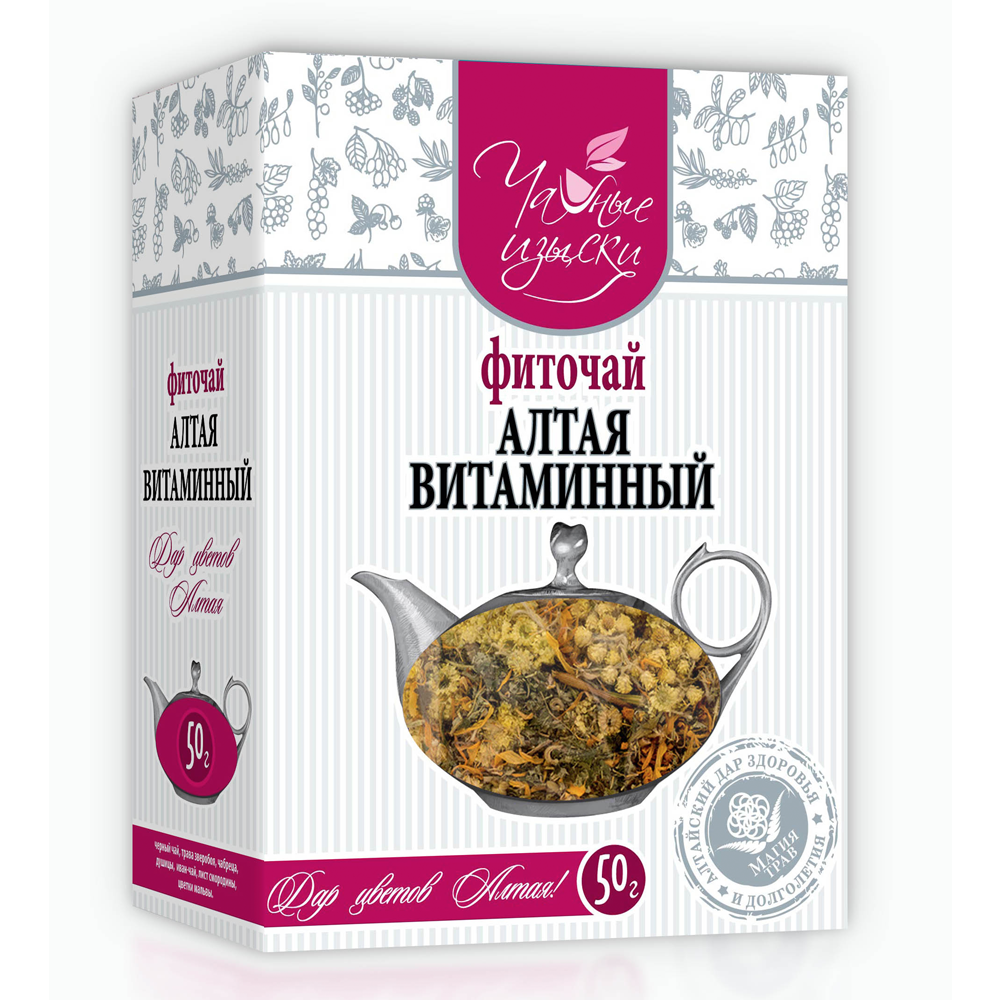 Фиточай Алтая-Витаминный, Чайные Изыски, 50 г/ 0,11 фунта