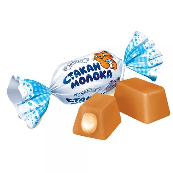 Карамельные конфеты Стакан Молока Roshen, 0.22кг