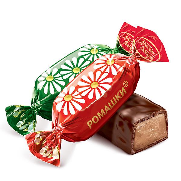 Шоколадные Конфеты Ромашка, Красный Октябрь, 0.22 кг/ 0.5 паунда