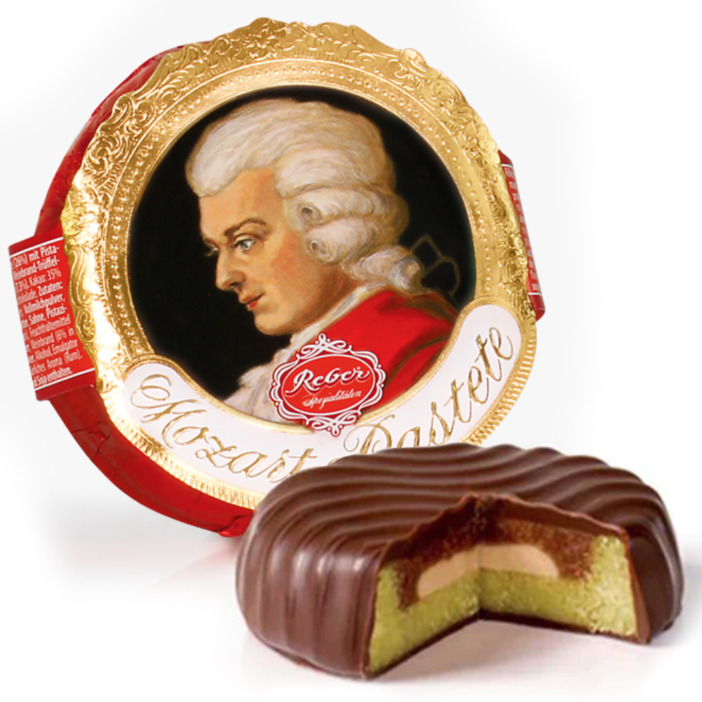 Шоколадные Конфеты с Марципановой Начинкой Mozart- Pastete, Reber, 37г