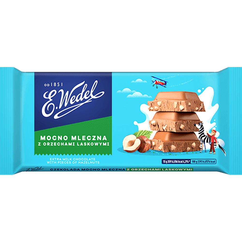 Молочный Шоколад с Орехом, E. Wedel, 80 г 