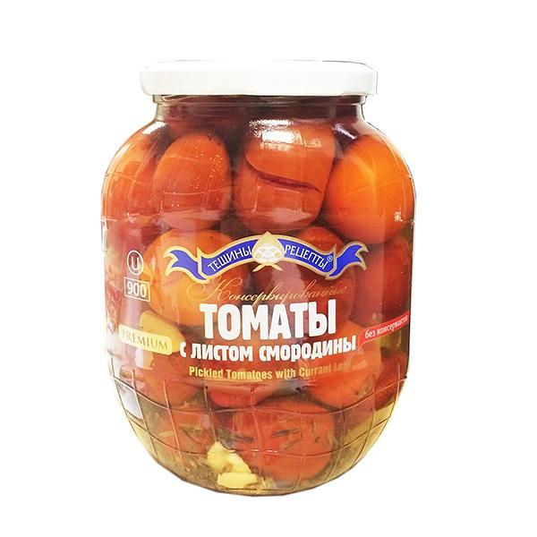 Маринованные помидоры с листом черной смородины, Тещины Рецепты, 440 г