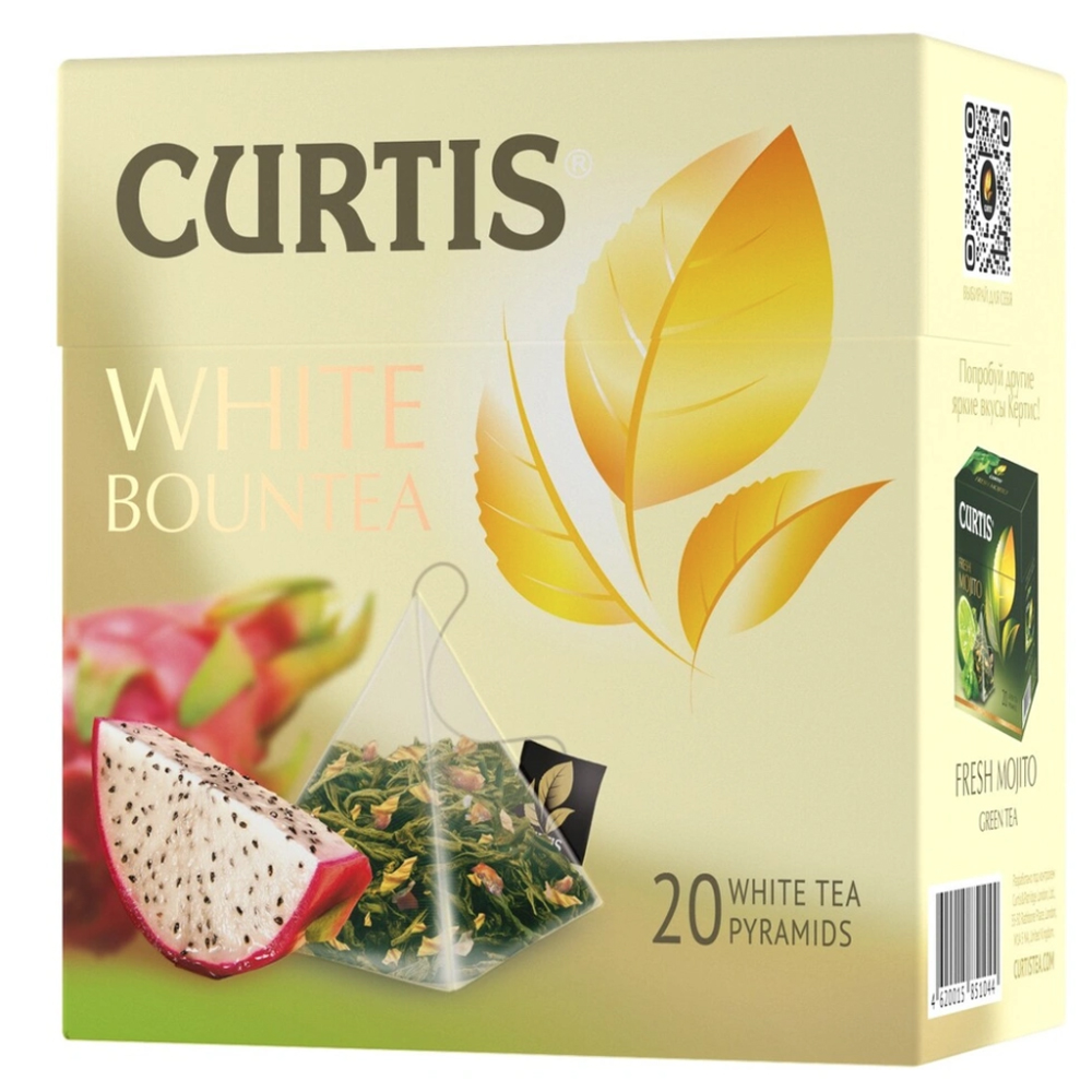 Чай Белый Ароматизированный Средний Лист, White Bountea, Curtis, 20 пирамидок 