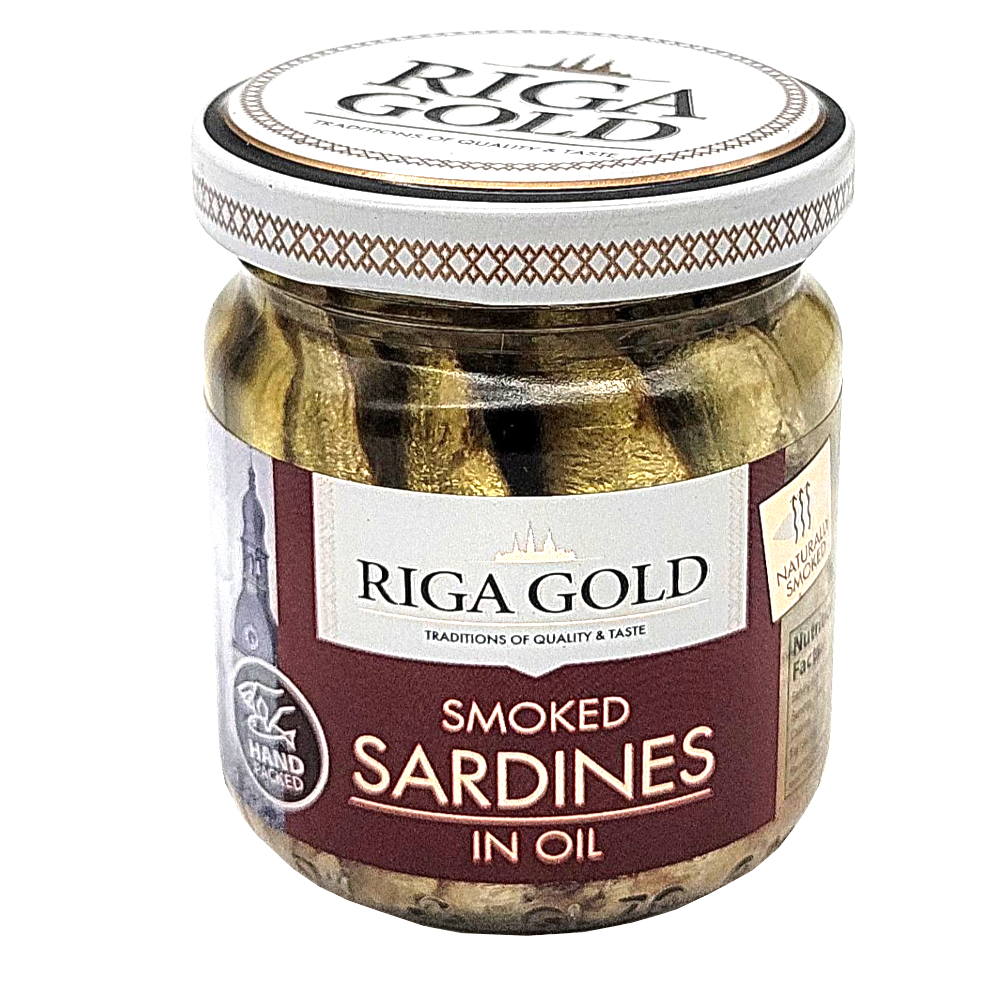 Сардины Копченые в Масле, Riga Gold, 100g