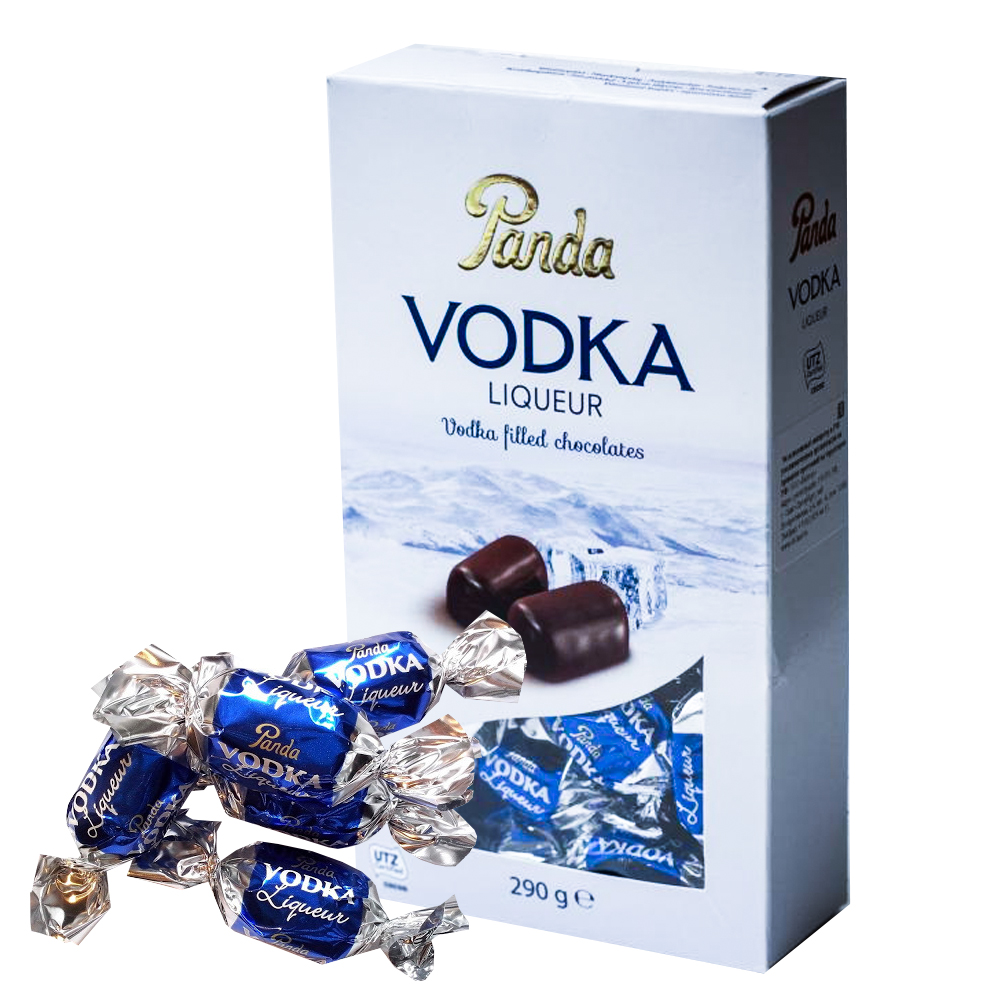 Конфеты Шоколадные Vodka с Начинкой из Водки, Panda(Finland), 290 г/ 0,64 фунта