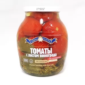 Консервированные томаты с виноградным листом, Тещины Рецепты, 900 г