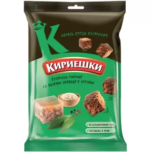 Сухарики Ржаные, Холодец с Хреном, Кириешки, КДВ-Групп, 100г