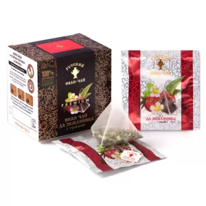 Премиальный Иван-чай да земляника с травами, 12 пирамидок по 2 гр