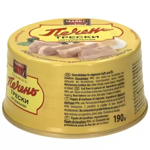 Печень Трески Натуральная, Marke №1, 190г