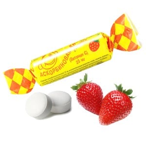 Аскорбиновая кислота (Аскорбинка), Клубника, 10 tabs