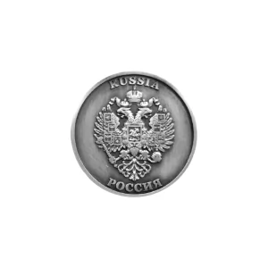 Сувенирная Монета Герб России, металл цвет Олово, 2.6 см