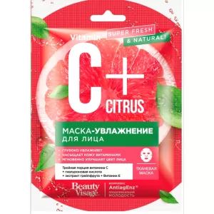Тканевая Маска для Лица Увлажнение C+Citrus, ФитоКосметик, 25мл