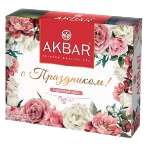 Подарочный Набор Ассорти Чая, 3 Упаковки по 25 Чайных Пакетиков, Акбар, 112г